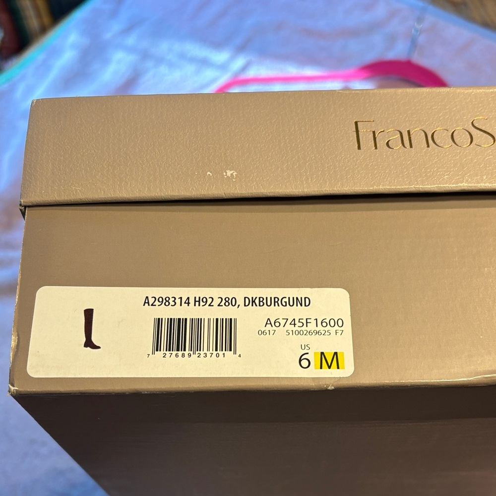 Franco Sarto Dark Burgundy Knee High Suede Boots - Picture 7 of 8